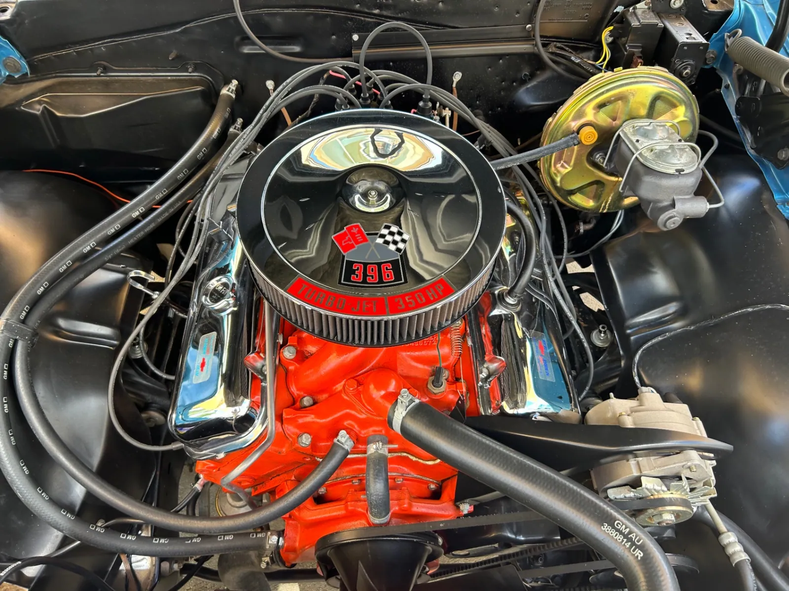 Engine bay of the 1967 Chevrolet Chevelle SS